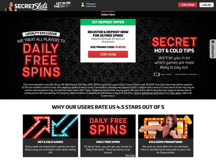 Secret Slots casino revue du site du casino en ligne
