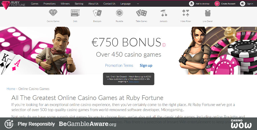 Sitio web oficial de Ruby Fortune
