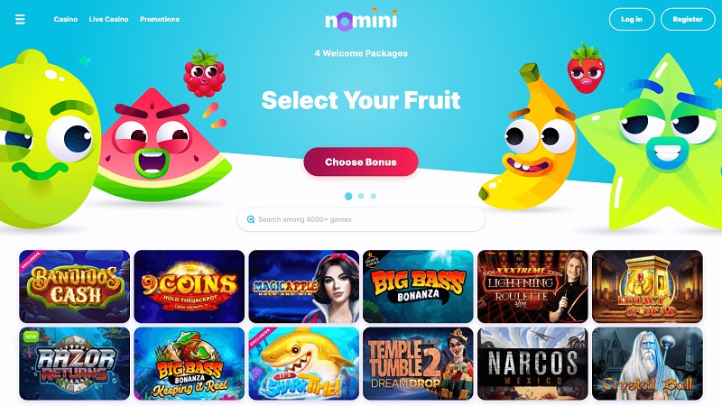 experiência de jogo online nomini casino